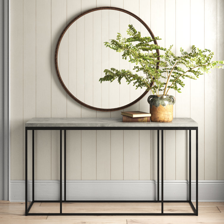 Metal and stone console table discount
